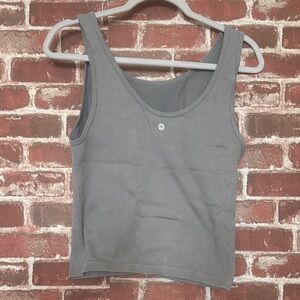 Gray Ribbed Tank Top